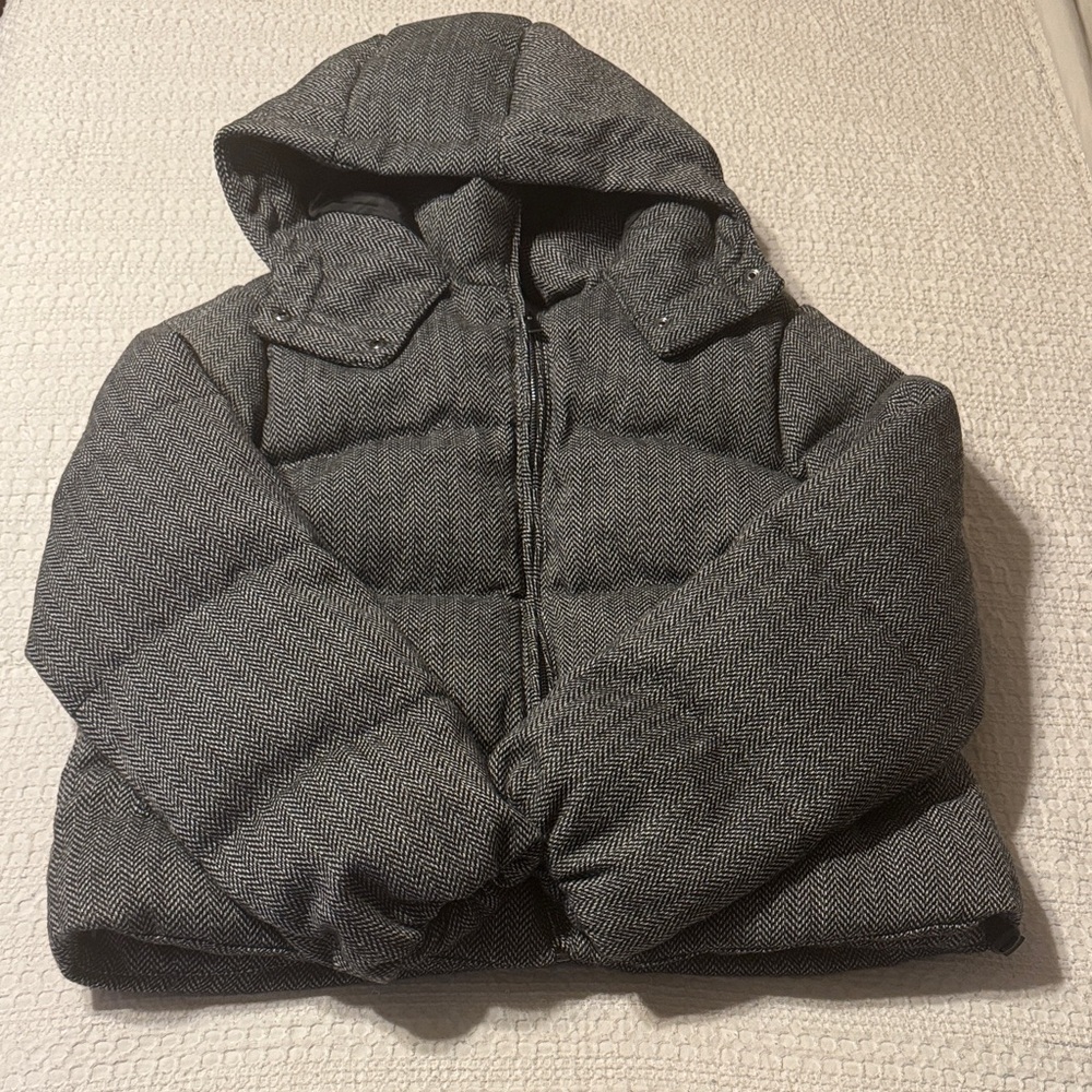 A new day Gray Hooded Puffer Jacket